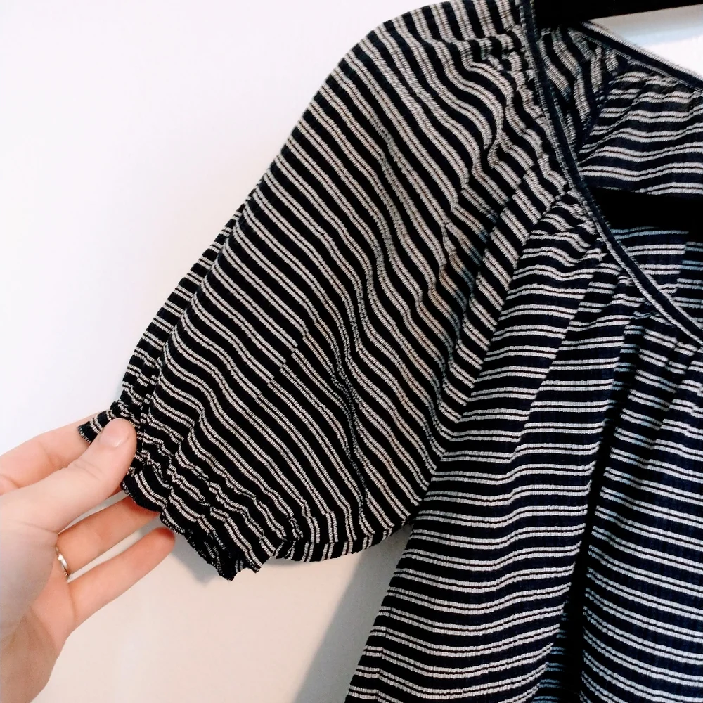 NWT Madewell striped blue tunic with puff sleeves size xs